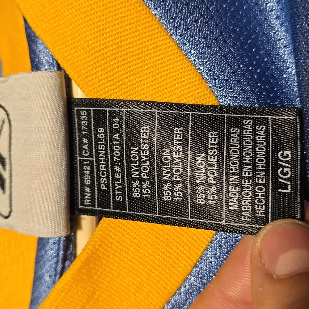 Vintage Reebok Denver Nuggets Carmelo Anthony #15 NBA Jersey Large Blue/Yellow - Picture 8 of 10